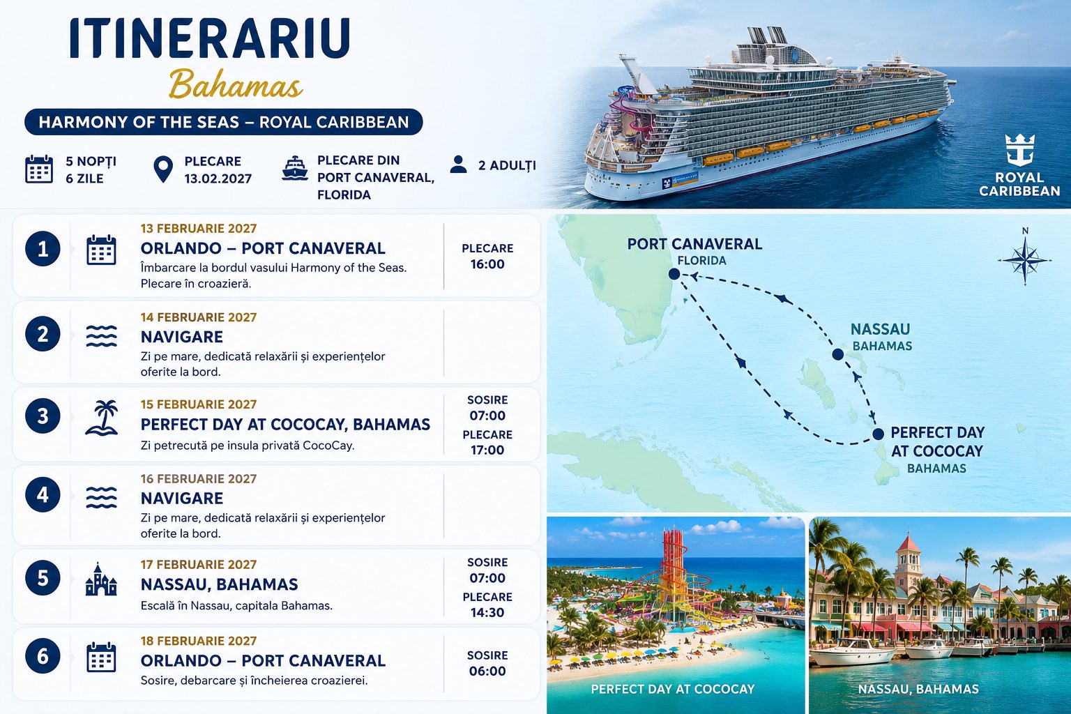 Bahamas – Croazieră Royal Caribbean | Harmony of the Seas | 5 nopți