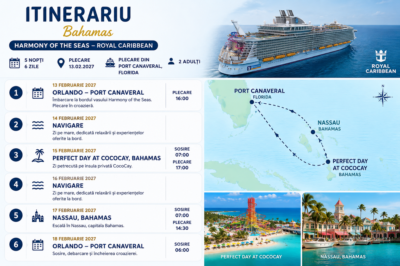 Bahamas – Croazieră Royal Caribbean | Harmony of the Seas | 5 nopți